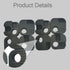 Ioensy (8 Camping Chair Connector Repair Kit Pieces), Black, Heavy-Duty, for Fishing, Garden, Stool and Lawn, Square