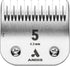 Andis Carbon Infused Steel UltraEdge Dog Clipper Blade, Size-5 Skip Tooth, 1/4-Inch Cut Length (72640), Chrome