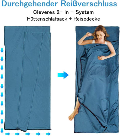 Travel Sheets & Sleeping Bag Liner, Lightweight Single Camping Sleep Sack for Backpacking, Hotels & Hostels