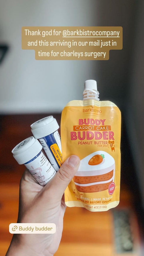 6 Pack Packs, 100% (4oz Packs) BUDDY BUDDER Mixed Flavor Squeeze Natural Dog Peanut Butter, Healthy Peanut Butter Dog