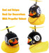 wonuu Rubber Duck Toy Car Ornaments, Yellow Duck Dashboard Decorations, Squeeze Duck Bicycle Horns with Propeller Helmet