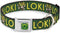 Buckle-Down Dog Collar, Seatbelt Buckle Kawaii Loki Standing Pose Text Green Yellow, 1.5" Wide, Fits 13-18" Neck, Small