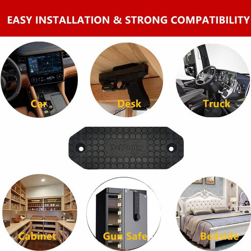56lbs Gun Magnet Rated Magnetic Gun Mount, Anti Scratch Premium Rubber Coated Holder for Rifle Pistol Magazines