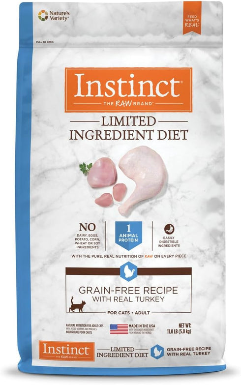 Instinct Limited Ingredient Diet Grain Free Recipe with Real Turkey Natural Dry Cat Food, 11 lb Bag
