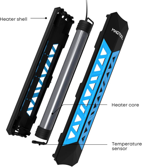 MagTool Submersible Aquarium Heater 100-1200W, Fish Tank Heater with Digital Controller, Over-Temperature Protection