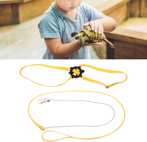 Harness Leash for Small Pets - Pet Tortoise Leash Walking Rope for Outdoor Training, Available in Yellow.