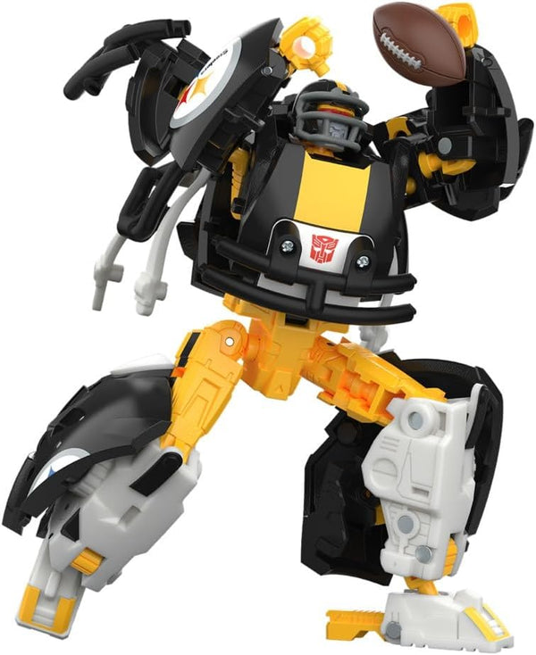 Transformers NFL Pittsburgh Steelers Steelsmash 5.5-Inch Action Figure Changes from Robot to