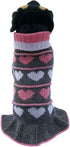 Jecikelon Pet Dog Long Sweater Dress, Knitwear Turtleneck Pullover for Winter Puppy (Grey Heart, X-Small)