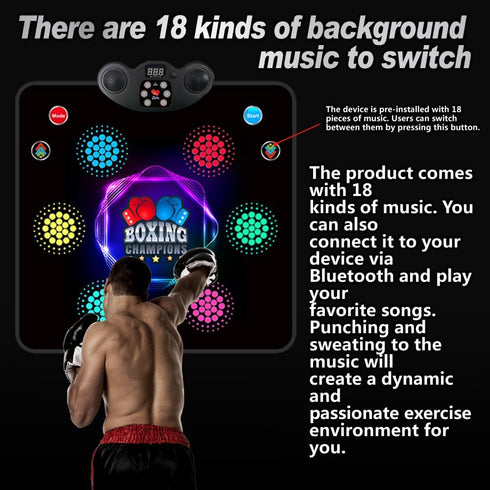 HTASKTEXEH 2025 9 420 7 Kids Musical Boxing Machine Comes with Boxing Gloves, Modes, Levels, Lights, wall-Mounted