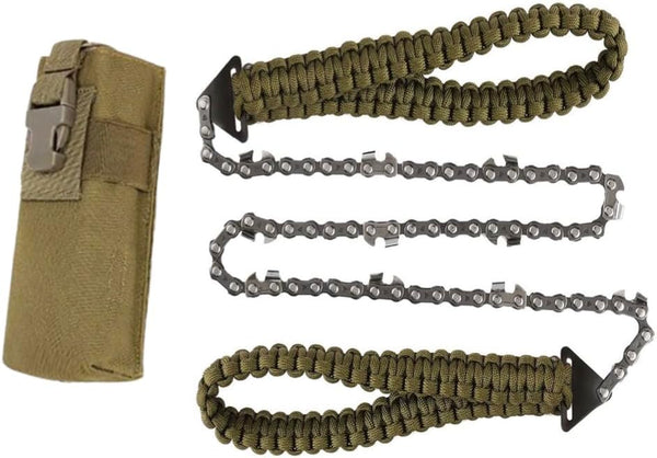 Pocket Survival Hand Chainsaw with Paracord Handle, Ideal for Outdoor Camping, Hiking, Fishing, Hunting Emergency Tools