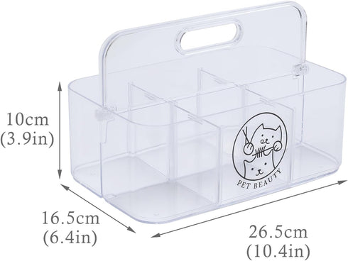 Handle,5 Countertop Kit,Trimmer,Clipper,Combo,Brush Clear Dog Storage Organizer,Pet Grooming Supplies Organizer