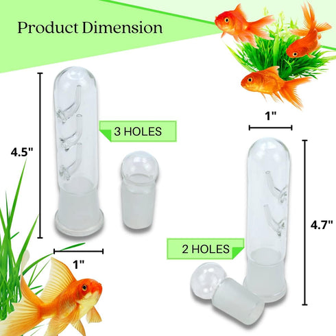 Planaria Trap Crystal Red Shrimp Tank Aquarium Bristle Worm Catcher, Clear Glass Leeches Catching Tube (3 Holes)