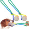pureza Interactive Dog Ball Toys - 2 Pack Glowing Teether with Rope for
