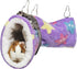 LEFTSTARER Guinea Pig Accessories - Tunnel and Hammock for Small Animals, Sugar Glider Cage Accessories (Purple-Star)