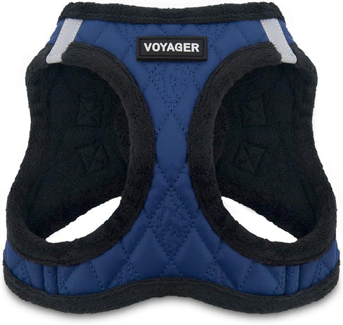 Voyager Step-In Plush Dog Harness - Soft Vest Harness for Small and Medium Dogs by Best Pet Supplies - Royal Blue Faux
