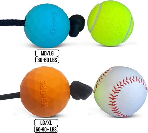 Dog Ball on a Rope Tug Toy - Rubber Fetch Training Reward for Large Dogs, Durable for Indestructible Chewers