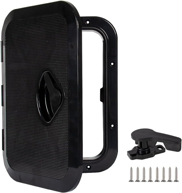 Marine Deck Access Hatch 10.63"14.76" White/Black Rectangle Boat Hatch & Lid,Boat Deck