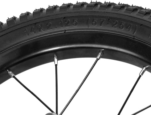 JOYSTAR Kids Bike Front Wheels Replacement - 12, 14, 16, 18 Inch with Solid Air Rubber Tire, Black & White