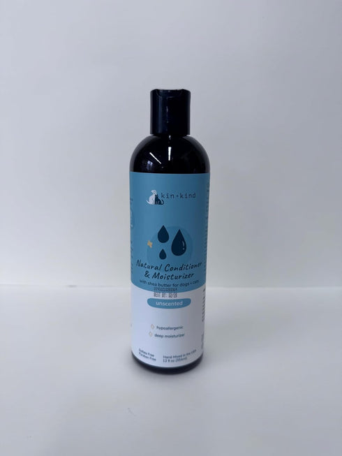12 oz kin+kind Cat & Dog Conditioner with Shea Butter, Aloe & Betaine All-Natural Pet Supplies to Moisturize, Soften