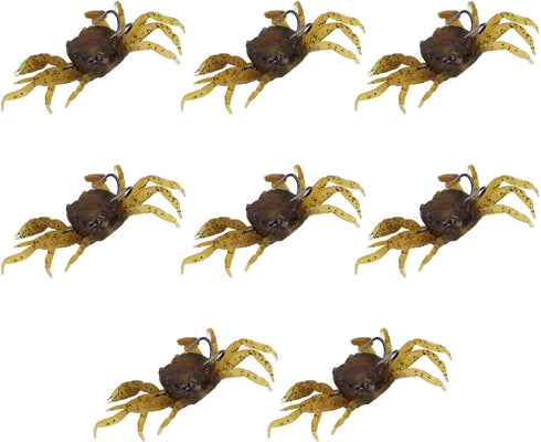 RTLR 8pcs 13cm 33.5g 3D Artificial Crab Bait, Fishing Tackle Simulation Crab Soft Bait Lure with Hooks for Saltwater