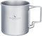 iBasingo 420ml Titanium Mug without Lid, Ultra-light Portable Outdoor Camping Pot, Hiking Drinkware with Foldable