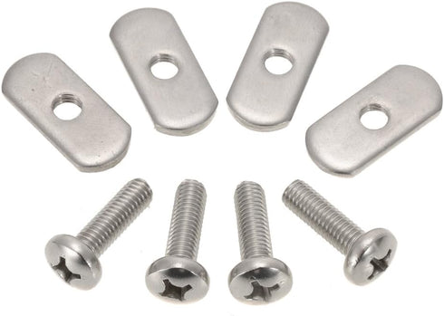 Lixada 4 Stainless Steel Kayak Rail/Track Screws & Track Nuts Hardware Gear Mounting Replacement Kit for Kayaks Canoes Boats Rails