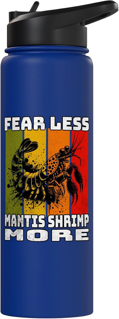Mantis Shrimp Motif Men Women Mantis Shrimp Retro Mantis Shrimp Stainless Steel Insulated Water Bottle