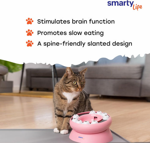 Interactive Cat Slow Feeder Bowl – Cat Treat Puzzle Feeder – Pet Puzzle Toys – for Healthy Weight – Cat Puzzle Feeder – Cat Food Puzzle - 8.27 x 8.27 x 4.76 inches Orange
