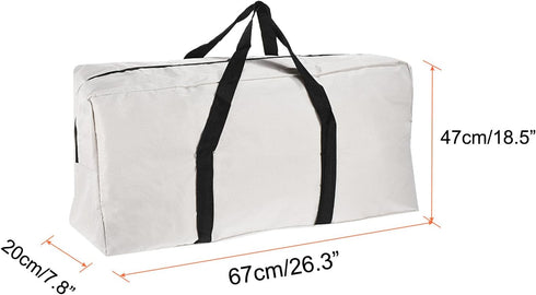 PATIKIL 26" Camp Chair Replacement Bag, Oversize Storage Duffle Bag Waterproof Moving Bag with Zipper Foldable Canvas Tote Bag for Travel Camping, White (26x18.5x7.8") by PATIKIL