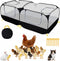 Small Animal Playpen, Portable Chicken Run Coop with Detachable Bottom and Breathable