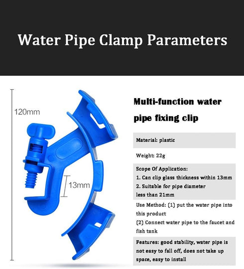 NGe 5Pcs Adjustable Fish Tank Water Hose Holder Water Tube Clamp Fixed Clip Aquarium Pipe Holder (2 Curved Shape, 3 Straight)