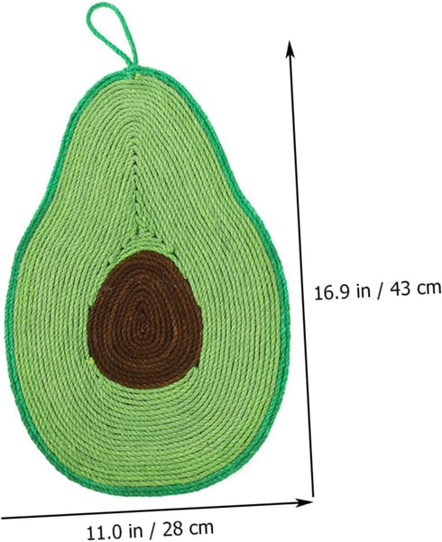 Cat Scratching Mat Couch Accessories, Avocado Toy Wall Hanging Decor, Sisal Mat for Cats, Decorative Scratch Pad