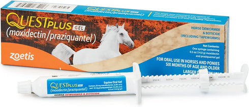 Quest Plus Gel Moxidectin/Praziquantel Horse Dewormer - 0.5oz Sure-Dial Syringe for Horses
