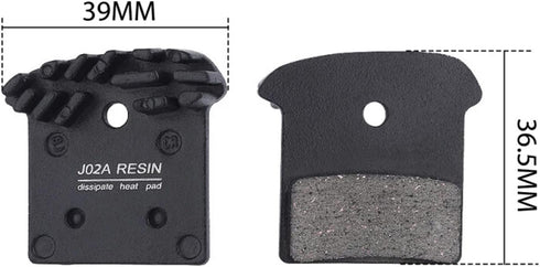 J02A Resin Disc Brake Pads with Cooling Fin, Compatible with Shimano XTR M9000/DEORE XT M8100/DEORE XT M8000/DEORE XT M780/SLX M7100/SLX M7000/SLX M670/SLX M660/DEORE M6100/DEORE M5100 by JFOYH