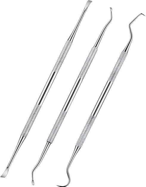 Hotop 3 Pieces Dog Dental Tooth Scaler and Scraper, Stainless Double Headed Tool for Pet Teeth Cleaning