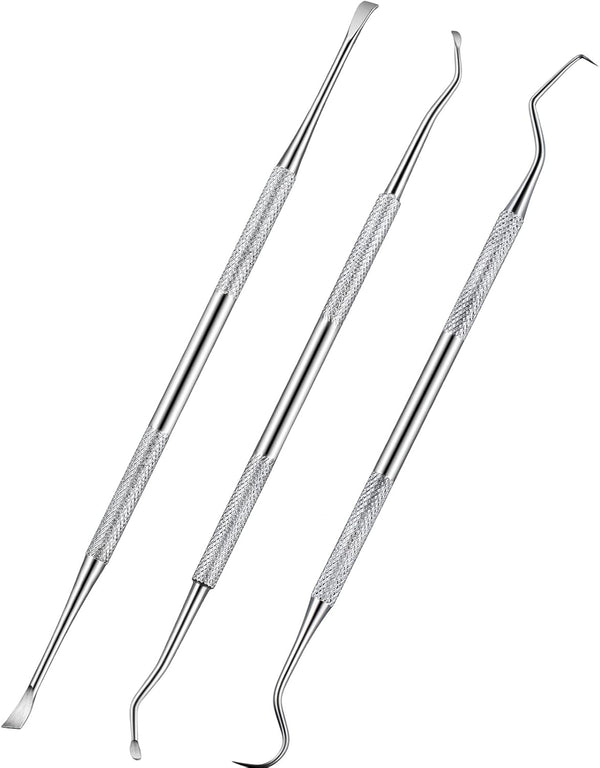 Hotop 3 Pieces Dog Dental Tooth Scaler and Scraper, Stainless Double Headed Tool for Pet Teeth Cleaning