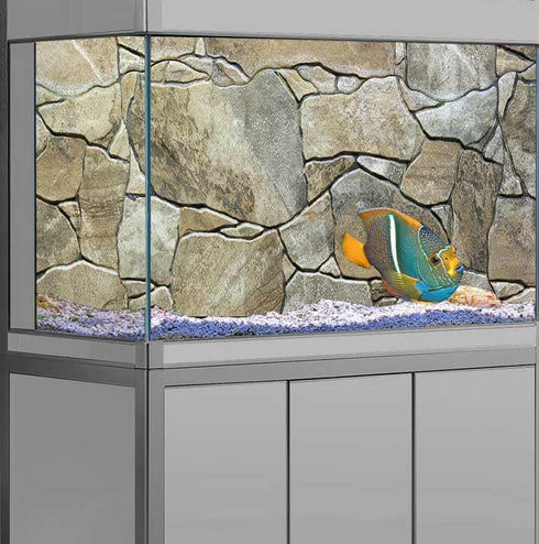 48X24IN Art Marble Aquarium Background, Natural Marble Glass Terrarium Background with 8 EVA Double-Sided Tape