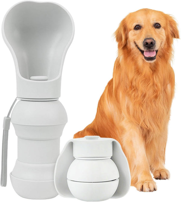Velupet Zoom Dog Water Bottle,Portable Water Bowl for Dog,Collapsible Food Grade Silicone,Travel Pet Water