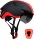 Shinmax Adult Bike Helmet with Removable Magnetic Goggles & USB Rechargeable LED Light, Adjustable Size