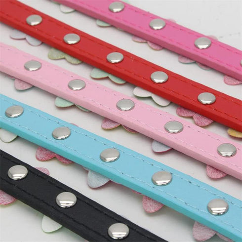 Flower Dog Collars for Small Dogs - Fancy Colorful Floral Cute Girl Puppy Collar for Tiny Cats, Hot Pink Xsmall