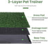 2 Dog Grass Puppy Training Pee Pad with Tray, Dog Potty with Replacement Artificial Grass Pads, Portable Pet Toilet