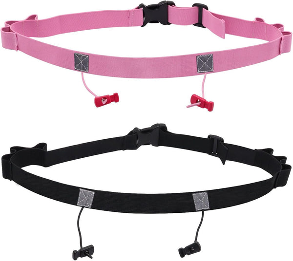 2Pcs Race Number Belt Race Bib Belts with 6 Energy Gel Loops