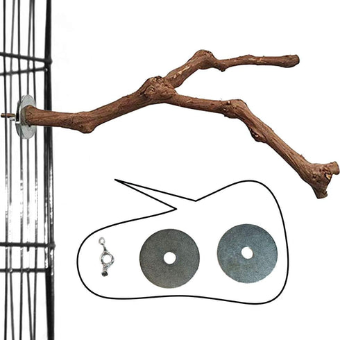 PINVNBY Parrot Perches Natural Birds Stand, Wild Grape Stick Grinding Paw Climbing Wood Accessories for Parakeet and
