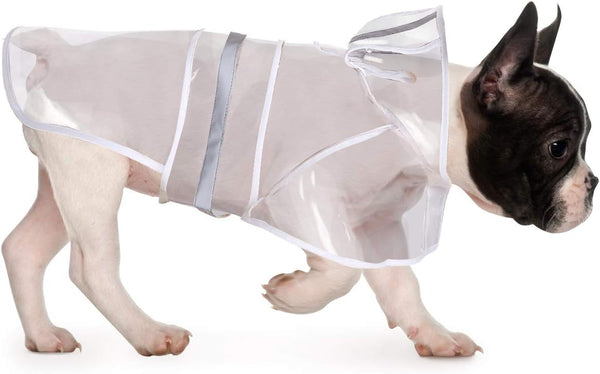 HDE Dog Raincoat Jacket - Reflective Adjustable Hooded Pet Poncho Rain Coat for Small to X-Large Dogs