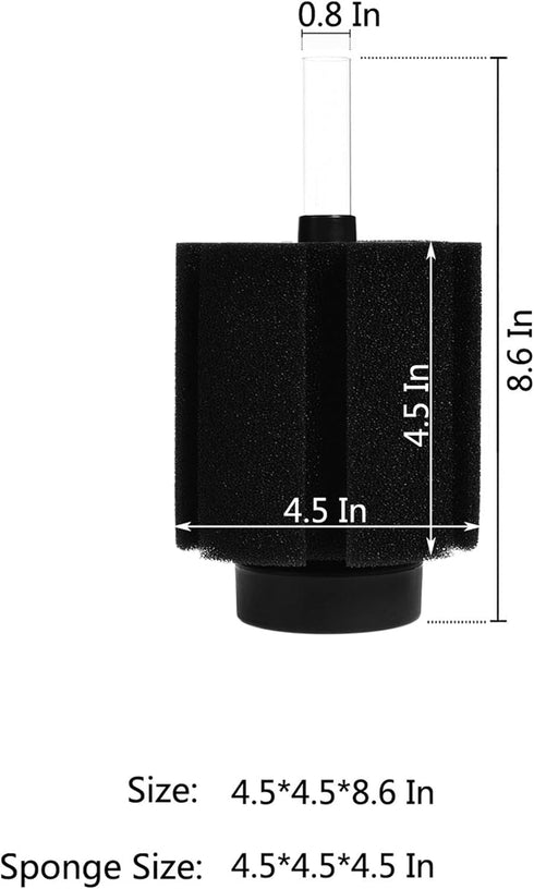 (40-75 4 Pack) ALEGI Aquarium Bio Sponge Filter with Ceramic Media for Clear and Quiet Aquariums for Betta Fry Shrimp