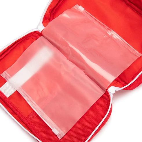 First Aid Bag Tote - Empty Small First Aid Kit Bag for Outdoor Travel, Rescue Pouch, First Responder Medicine Bag (Red