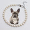 0.55 Inch Big Pearl Dog Collar for Medium Large Dogs, Elegant Adjustable Necklace for Occasions and Garden Parties