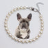 0.55 Inch Big Pearl Dog Collar for Medium Large Dogs, Elegant Adjustable Necklace for Occasions and Garden Parties