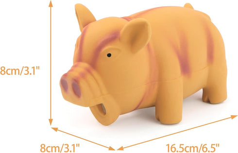 2 Pack 6.5" CHIWAVA Medium Pig Dog Toy for Dogs Latex Rubber Cube Squeeze Grunting Sound Interactive Play