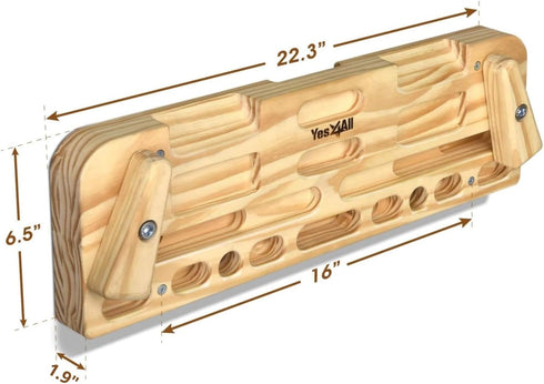 Yes4All Wooden Hang Board for Doorway - Hand Strengthener Equipment for Finger, Grip, and Pull Up Training